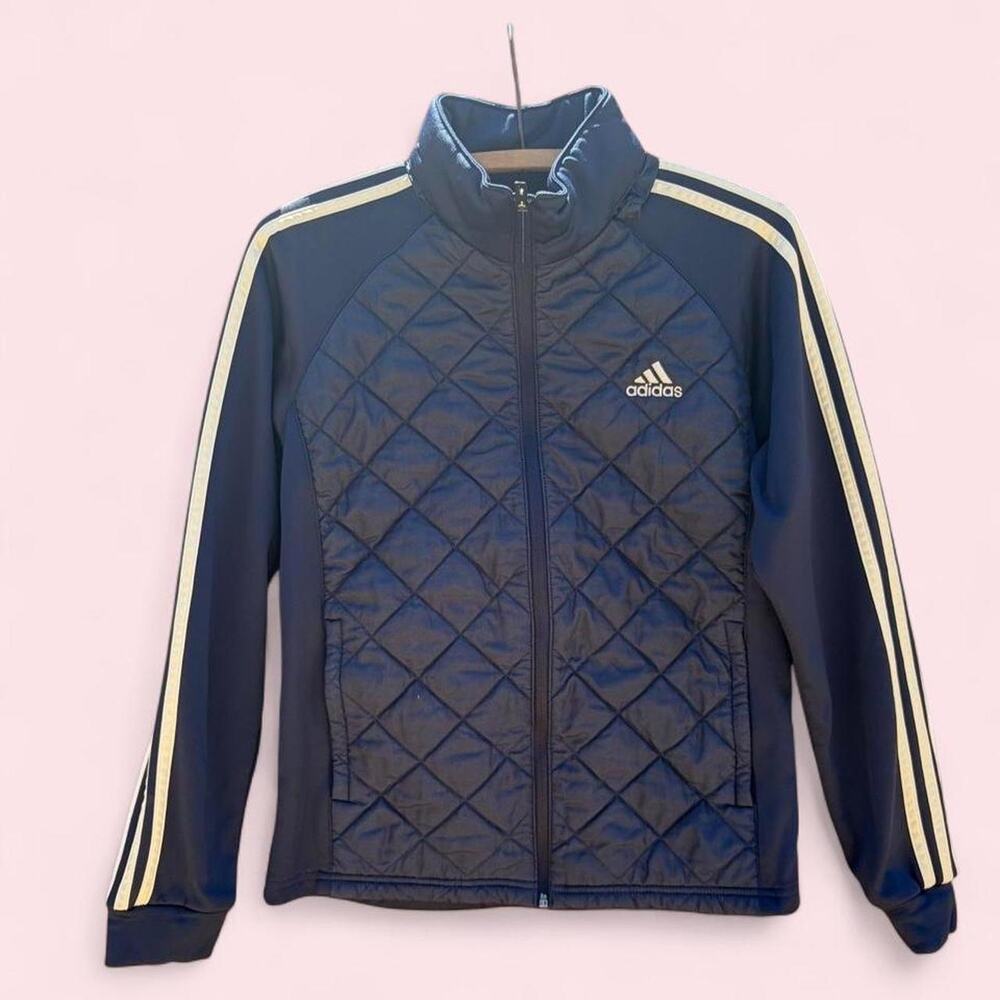 Adidas quilted 3 stripe track jacket - Gem